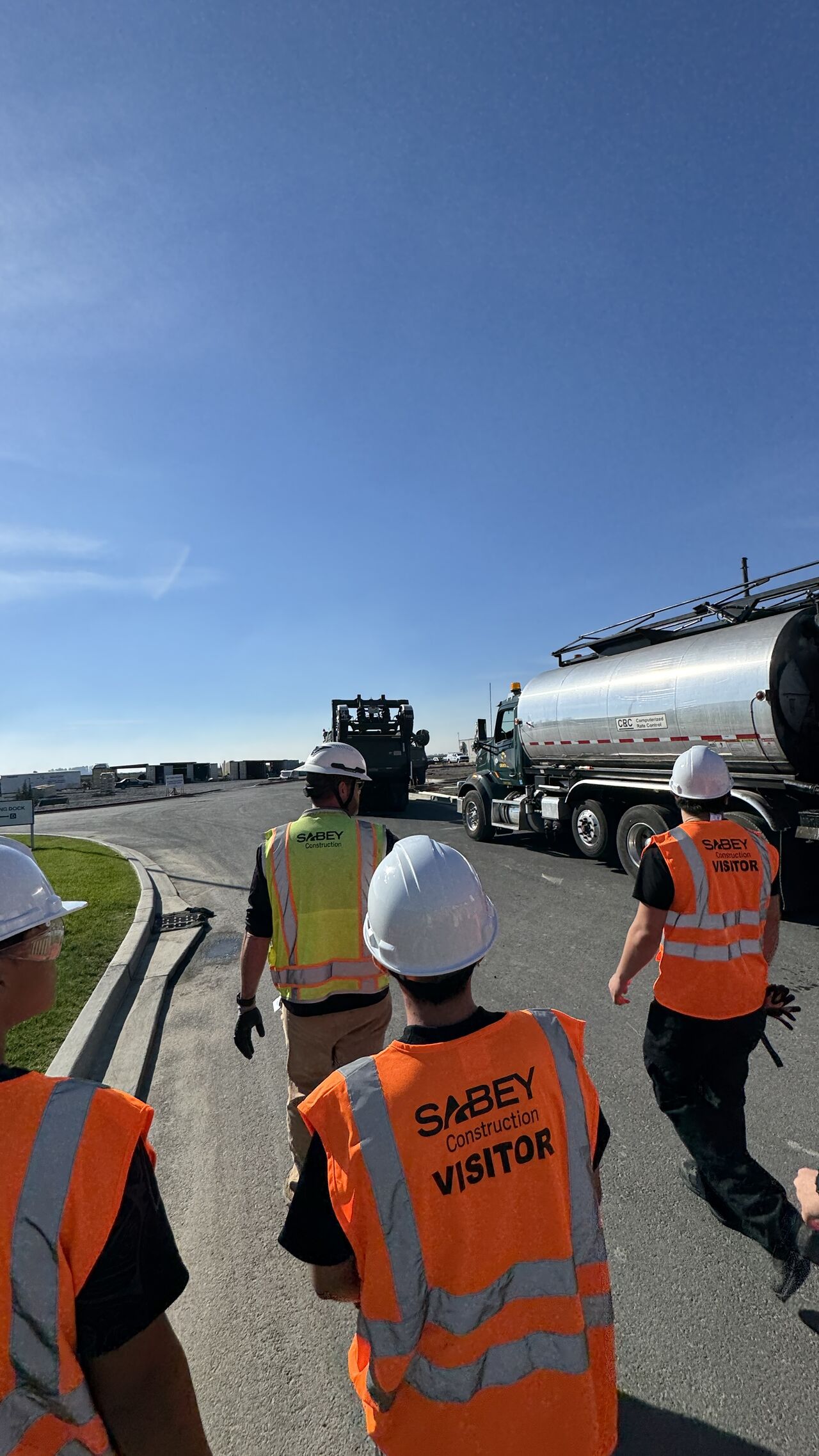 Construction tour group at Sabey facility
