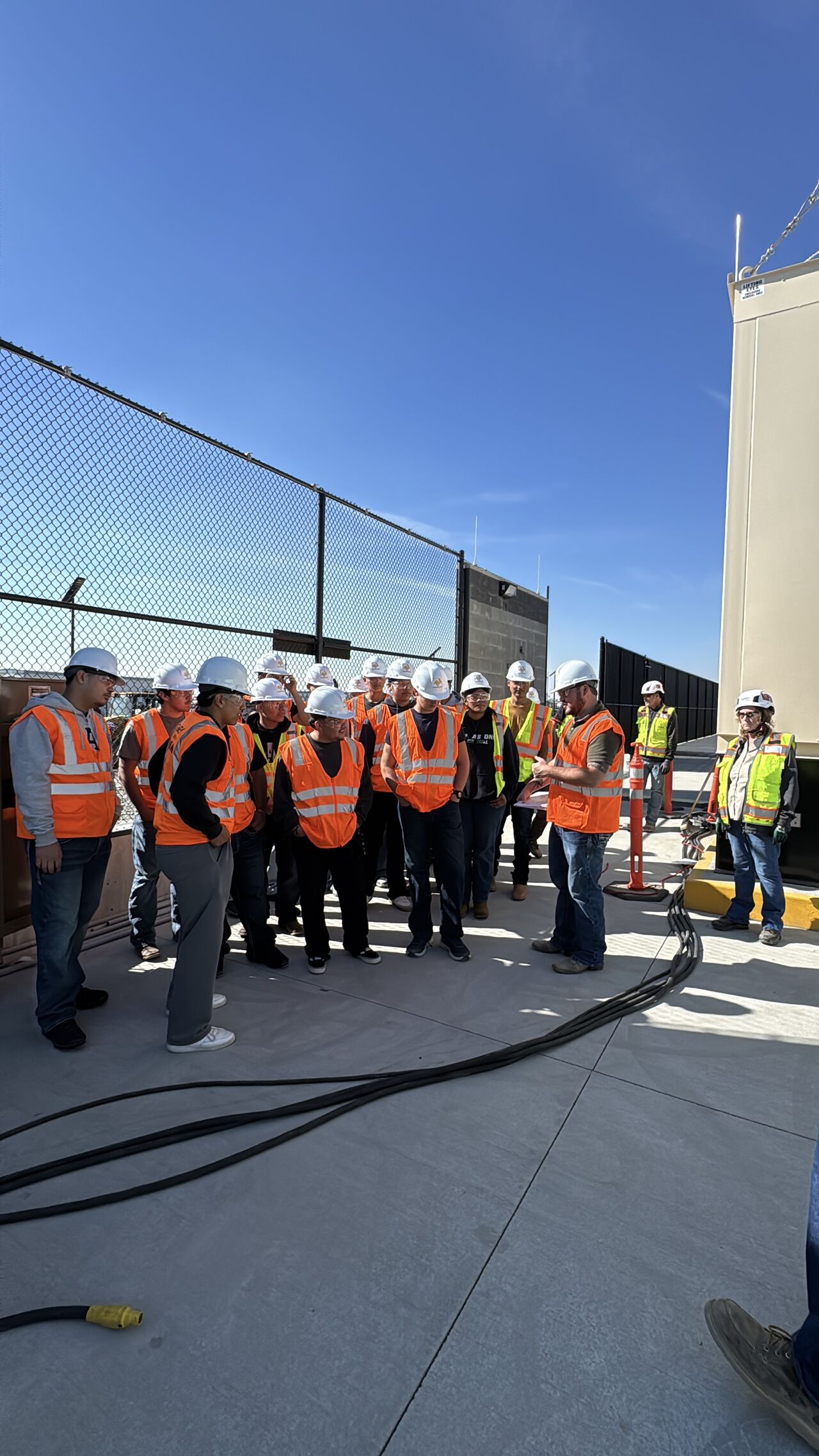 High school students exploring the center